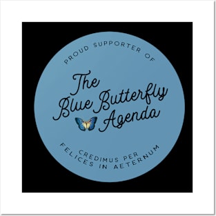 Blue Butterfly Agenda (Black Letters) Posters and Art